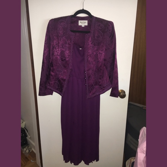 Vintage Nah Nah Petite 2 Piece Dress Plum - Picture 5 of 8